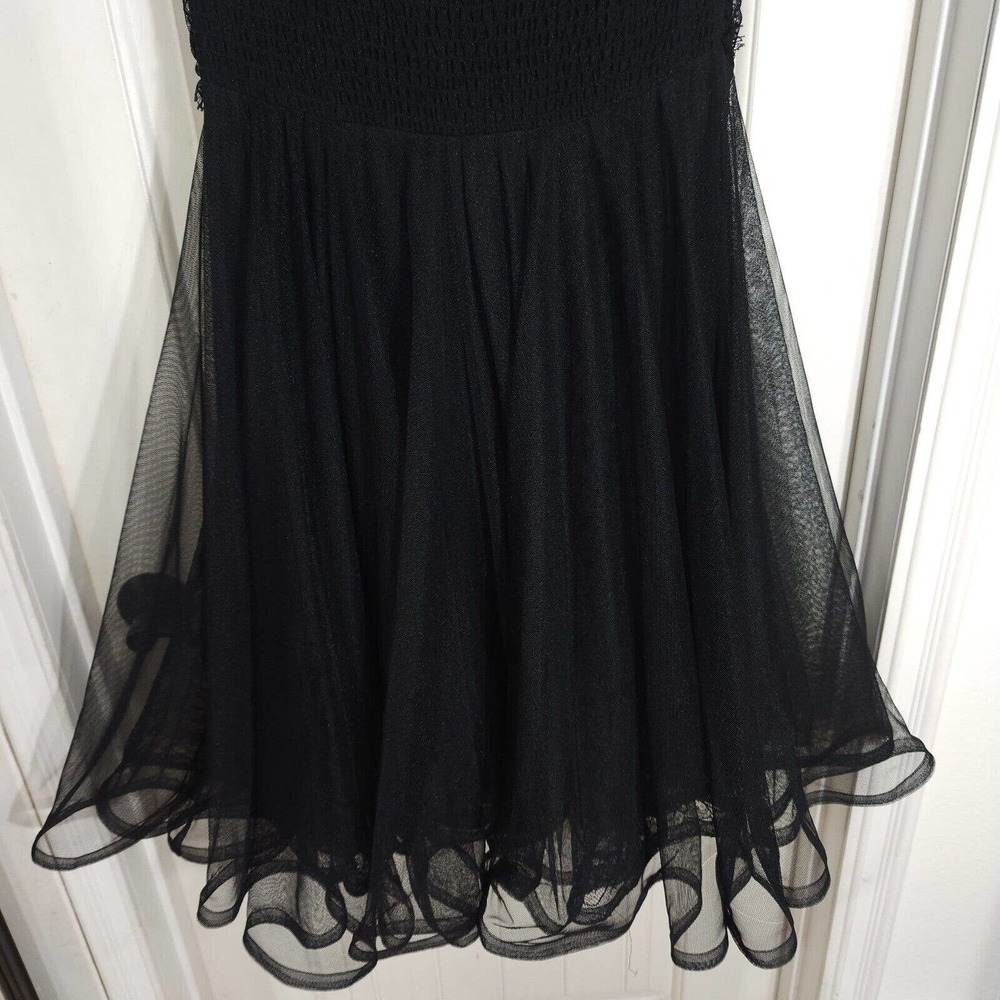 Betsey Johnson Womens Dress Vtg 90s Black Lace Tulle Midi Corset Mod Vamp Sz M - Picture 6 of 10